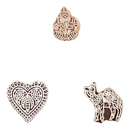 Set of 3 Piece New Mix Wooden Printing Block